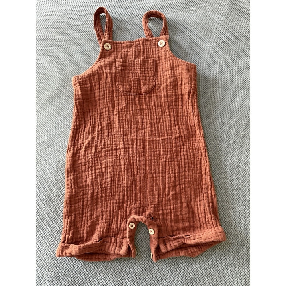 PL Baby Gauze Romper 24M Rust Cotton Overall Bubble Summer Outfit Unisex